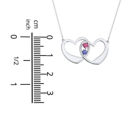 Merging Hearts Pendant – 10K Yellow Gold with Garnet and White Topaz