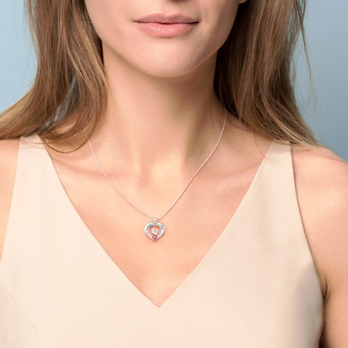 Precious Gift Baby Feet Charm Pendant – 10K Yellow Gold with Garnet