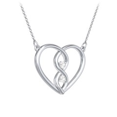 Entwined Infinity Heart Necklace – 10K Yellow Gold with Cubic Zirconia