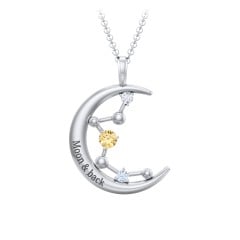 Moon and Constellation Gemstone Pendant