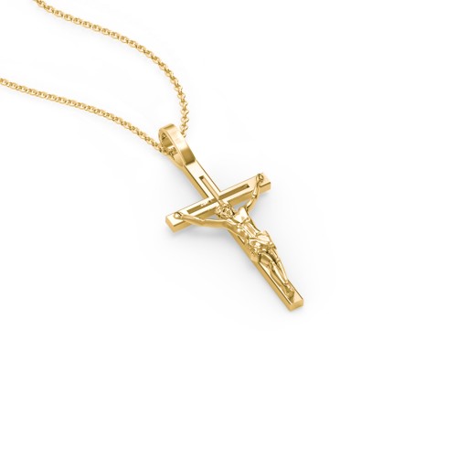 Small Crucifix Necklace – 18K Gold Plated Silver