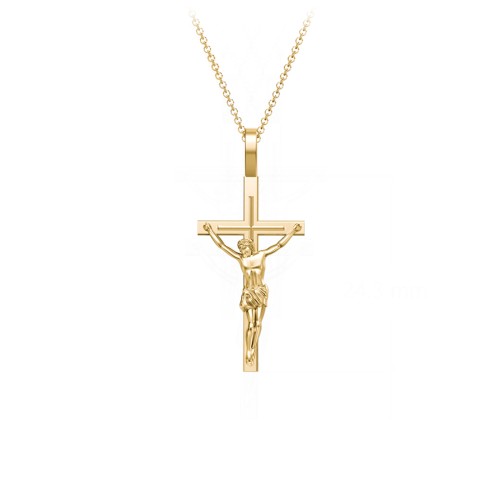 Small Crucifix Necklace – 18K Gold Plated Silver