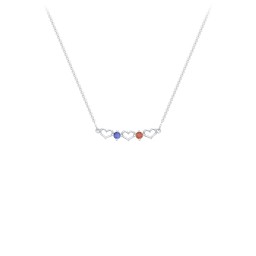 Heart To Heart Necklace with 2 Birthstones