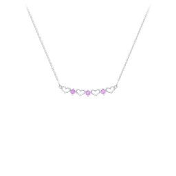 Heart To Heart Necklace with 3 Birthstones