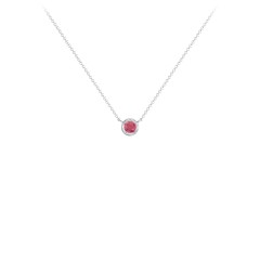 Bezel Set 3mm Gemstone Pendant – 10K Yellow Gold with Ruby