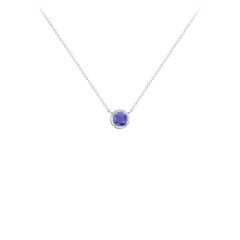 Bezel Set 4mm Gemstone Pendant – Sterling Silver with Blue Sapphire