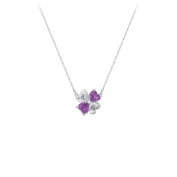 Lucky Clover Hearts And Gemstones Necklace