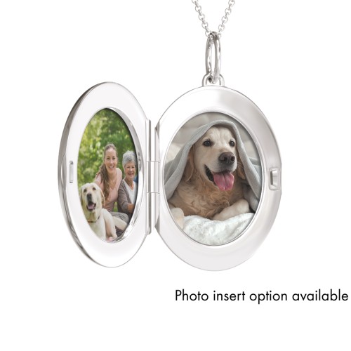 Engravable Oval Photo Locket Necklace – Sterling Silver