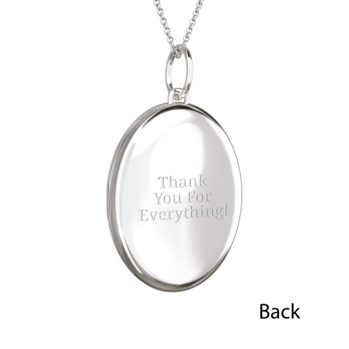 Engravable Oval Photo Locket Necklace – Sterling Silver