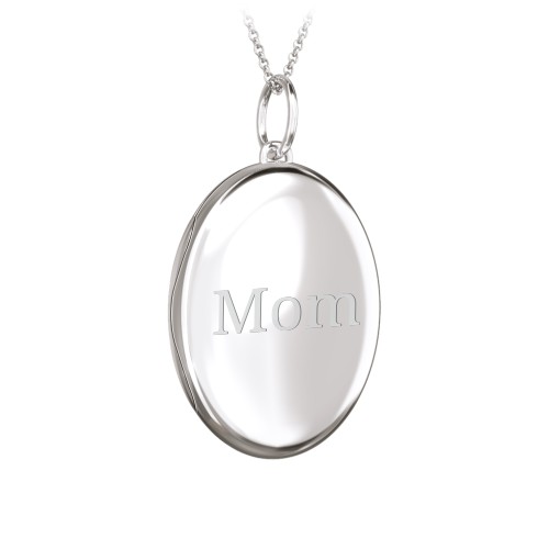 Engravable Oval Photo Locket Necklace – Sterling Silver