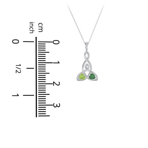 Celtic Motherhood Knot Birthstone Necklace – Sterling Silver with Ruby and Emerald