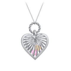 Radiant Caged Heart Necklace with 1-6 Birthstones – 18K Gold Plated Silver with Pink Tourmaline and Citrine