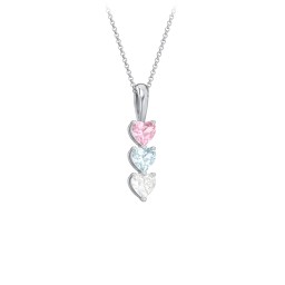 Engravable Generations Stacking Hearts Pendant - 3