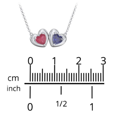 Puffy Heart Pendant with 2 Birthstones – 10K Yellow Gold with Blue Topaz and Peridot